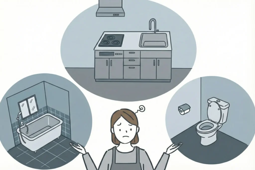 水回りの汚れの悩みのイメージ画像